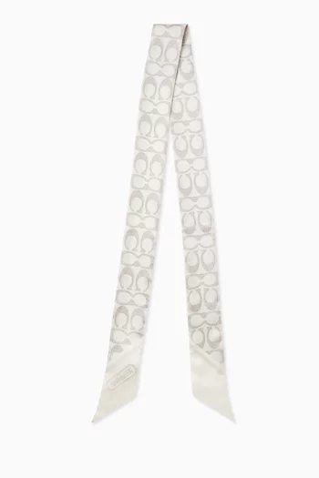 Vintage Signature Print Skinny Scarf in Silk