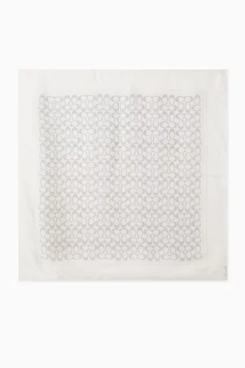 Logo-print Square Scarf in Silk