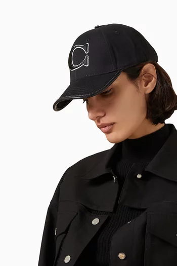 C Baseball Cap in Cotton-canvas