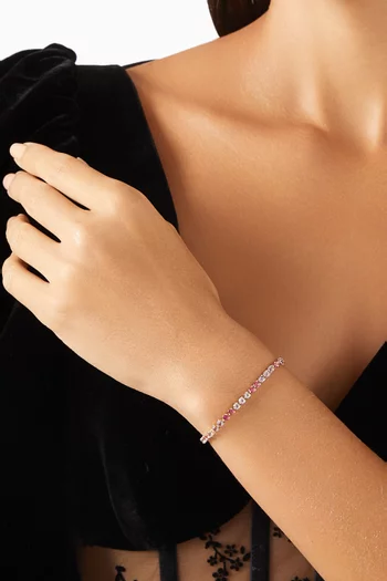 Lavender Haze Tennis Bracelet in 10kt Yellow Gold