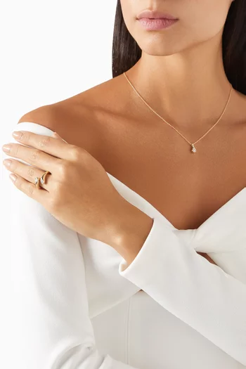 Perfect Pear Diamond Droplet Necklace in 10kt Yellow Gold
