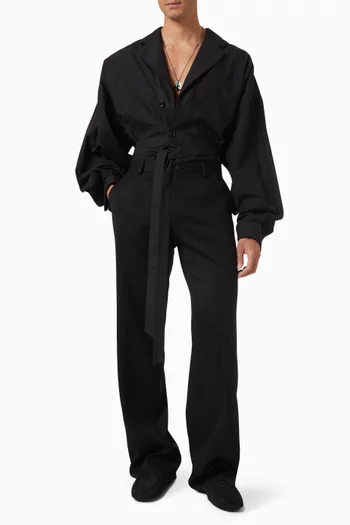 Blouson-sleeve Shirt in Cotton Blend