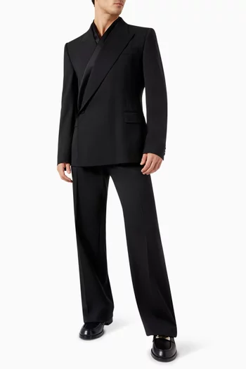 Straight-leg Pants in Stretch Wool