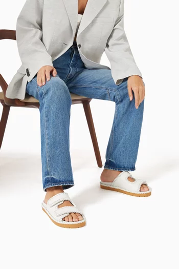 Jack Flat Sandals in Leather