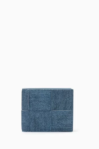 Cassette Bi-Fold Wallet in Intrecciato Calfskin Leather