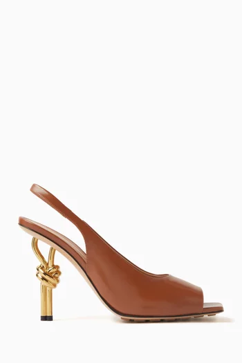 Knot 90 Slingback Sandals in Leather