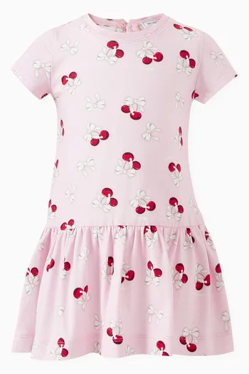 Cherry-print Dress in Cotton Jersey