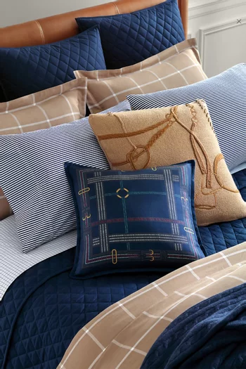 Equestrian-knit Cushion in Mulberry Silk and Cashmere