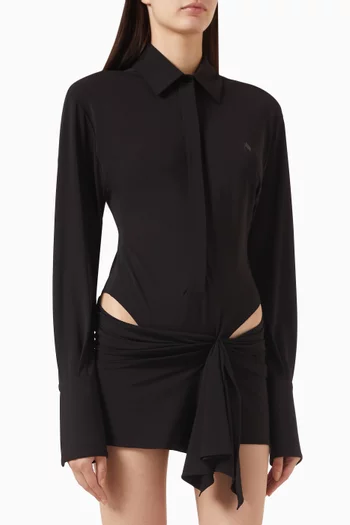 Shirt Mini Dress in Stretch-jersey