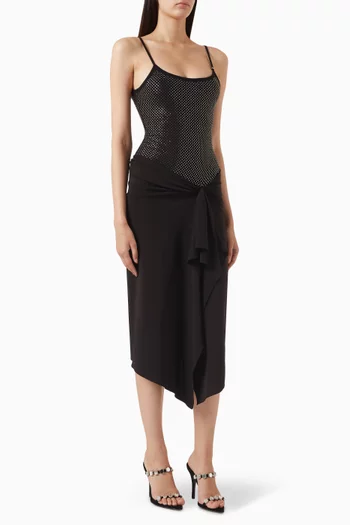 Sequin-embellished Midi Dress in Jersey