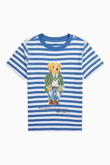 Polo Bear Striped T-shirt in Cotton-jersey