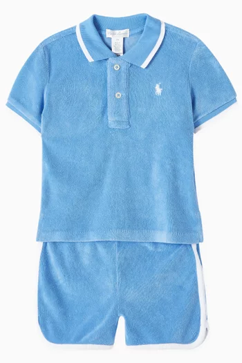Polo Shirt & Shorts Set in Cotton Terry
