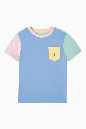 Colour-block T-shirt in Cotton