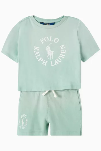 Logo Print Shorts in Cotton