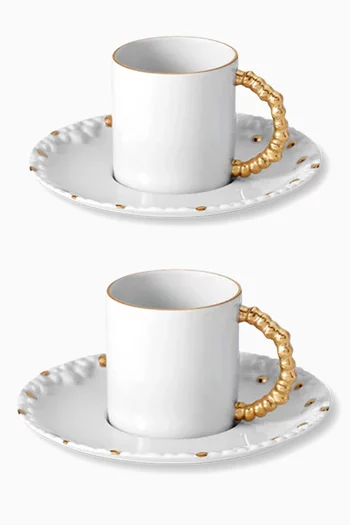Haas Mojave Gold Espresso Cup & Saucer, Set of 2