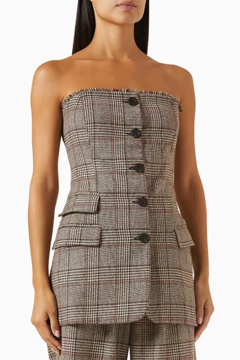 Deva Checks Vest in Wool-blend