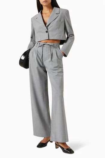 Gigi Cropped Blazer in Wool-blend