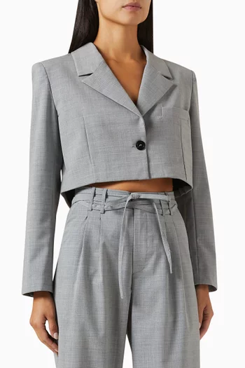 Gigi Cropped Blazer in Wool-blend