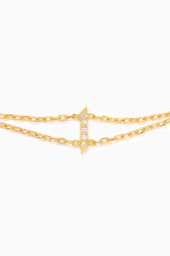 Arabic Letter 'A' ا Diamond Bracelet in 18kt Gold
