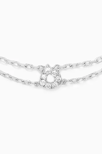 Arabic Letter ه Diamond Bracelet in 18kt White Gold