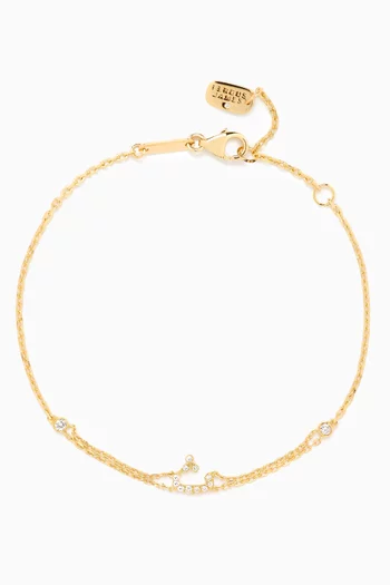 سوار بحلية حرف عربي ث مرصع بالماس ذهب عيار 18