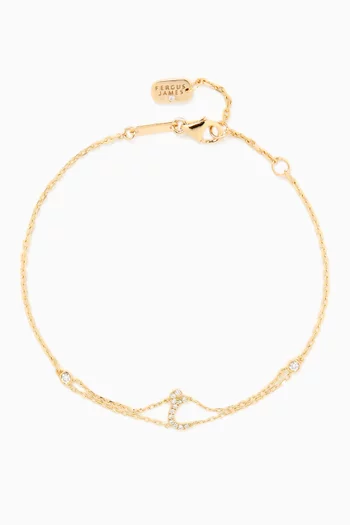 Arabic Letter 'A' ع Diamond Bracelet in 18kt Gold