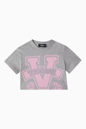 Logo-print Cropped T-shirt in Cotton