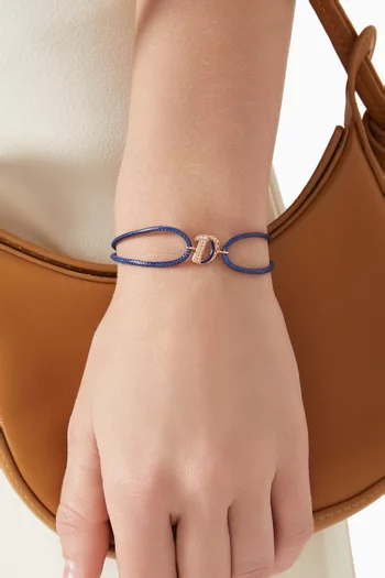 Retro Diamond Initial 'D' Bracelet in 18kt Rose Gold