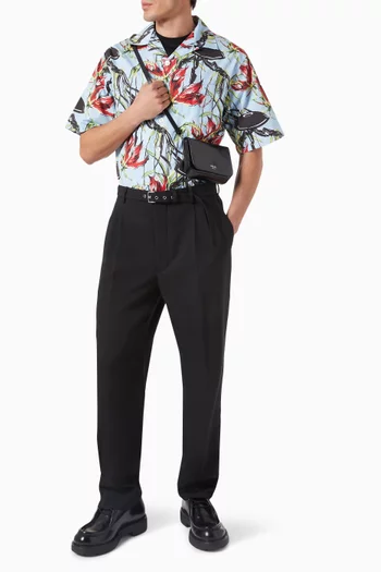 UFO-print Bowling Shirt in Cotton