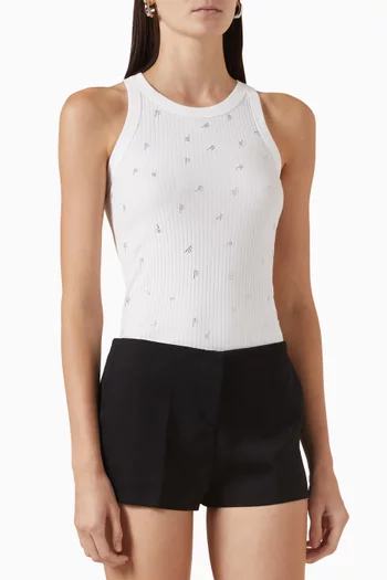 Crystal-embellished Logo Tank Top in Cotton-jersey