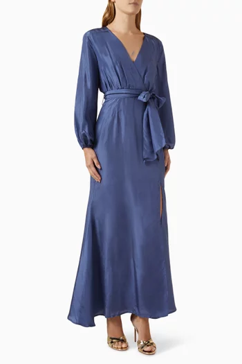 Equator Tie-belt Maxi Dress