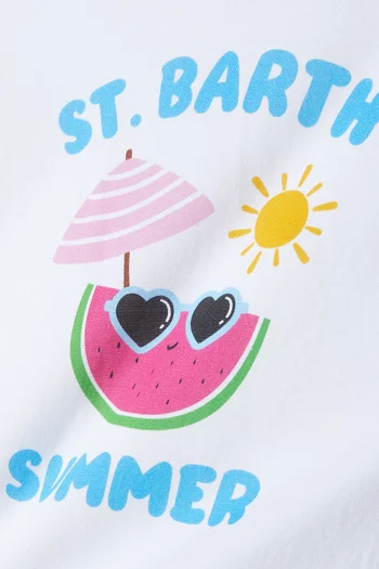 تي شيرت مزين بطبعة قطن جيرسيه