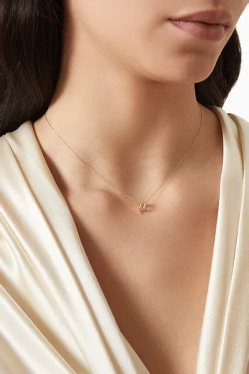 قلادة زيوس بحليتين مرصعتين بالماس ذهب عيار 18