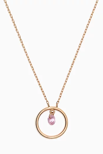 Helios Commic Pink Sapphire Pendant Necklace in 18kt Rose Gold