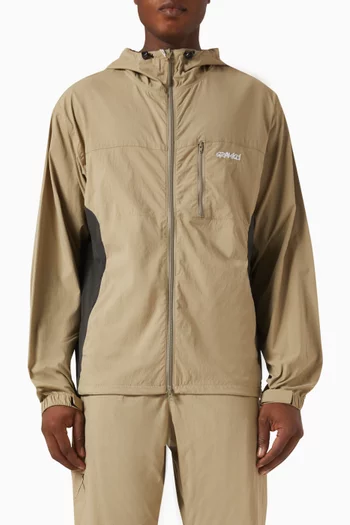Zip-up Hooded Jacket in Softshell Nylon