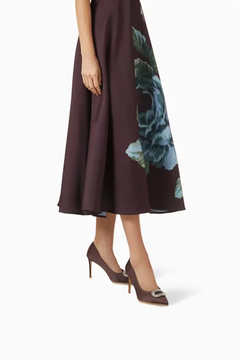 حذاء كلاسيك نوفا بكعب 90 مم ستان مطرز