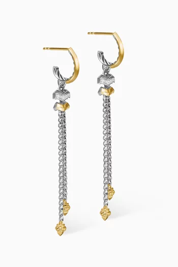 Stax Diamond Drop Earrings in 18kt Gold & Silver