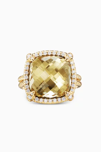 Chatelaine® Champagne Citrine & Diamond Ring in 18kt Gold