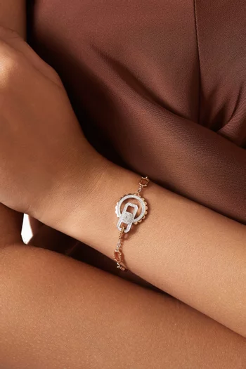 Empire Diamond Chain Bracelet in 18kt Rose & White Gold
