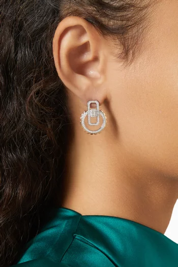 Empire Diamond Earrings in 18kt White & Rose-gold