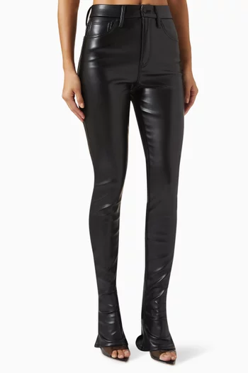 Micro Bootcut Pants in Faux-leather