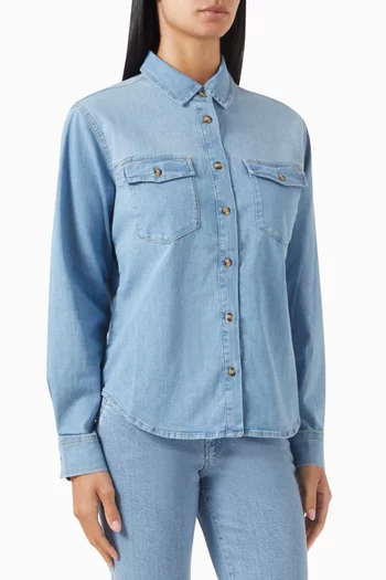Classic Fitted Shirt in Cotton-denim