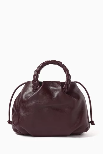 Medium Bombon Supple Plaited-handle Bag in Shiny Lambskin