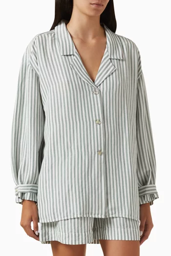 Zadie Striped Shirt in Linen-blend
