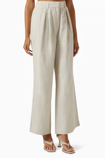 Presley Wide-leg Pants in Linen