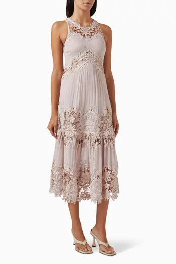 Bente Lace Midi Dress in Viscose