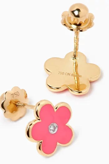 Ara Bambi Diamond Flower Earrings in 18kt Gold
