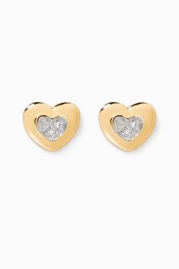 Ara Bambi Diamond Hearts Stud Earrings in 18kt Gold