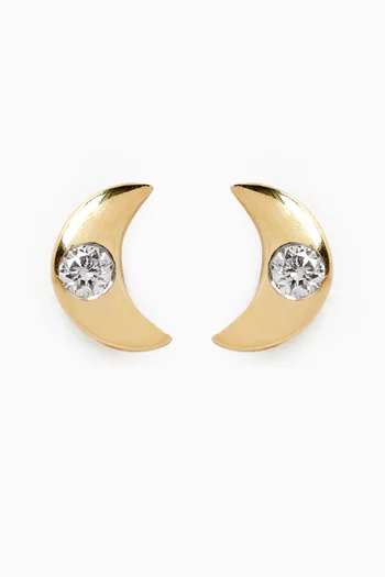 Ara Bambi Diamond Moon Earrings in 18kt Gold