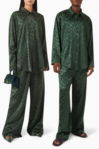 Unisex All-over Logo Minimal Shirt in Jacquard